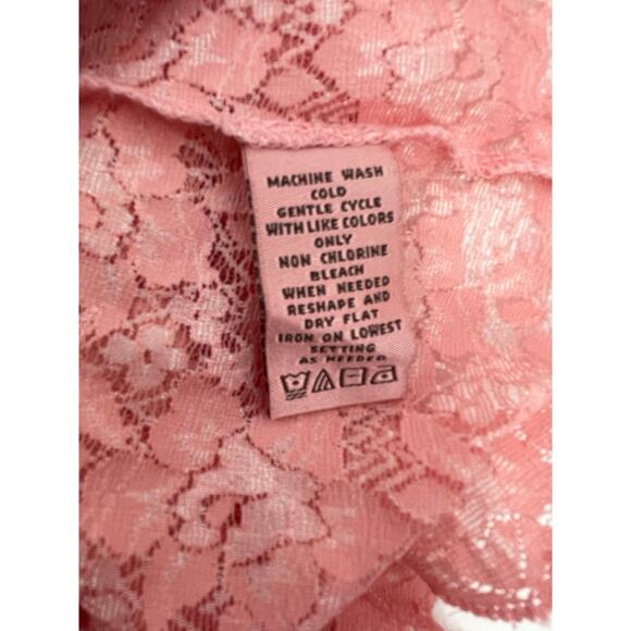 Bandolino Woman Sheer Lace Pedal Pink V-Neck Camisole Size 2X Soft Girl Boho - Picture 3 of 6